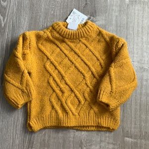 Zara cable mustard sweater, size 6-9 months (runs big)